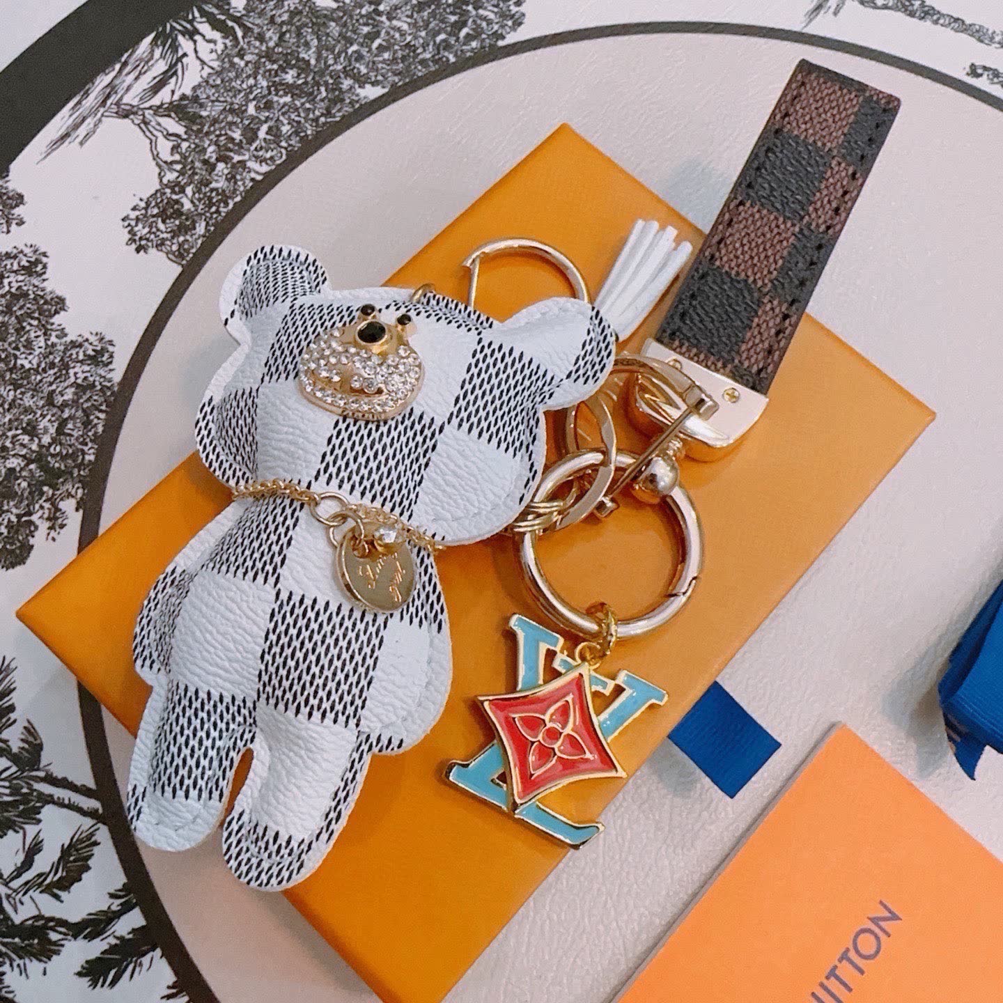 Louis Vuitton Keychain with Bear Charm